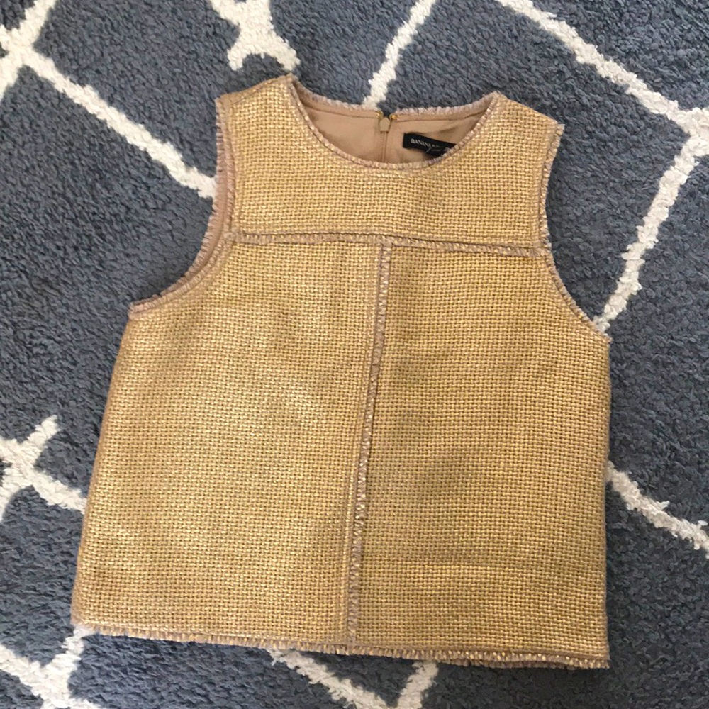 NWOT Gold Banana Republic Metallic Sleeveless Top